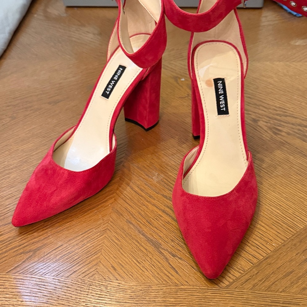 Nine West Bold Red Suede Heels